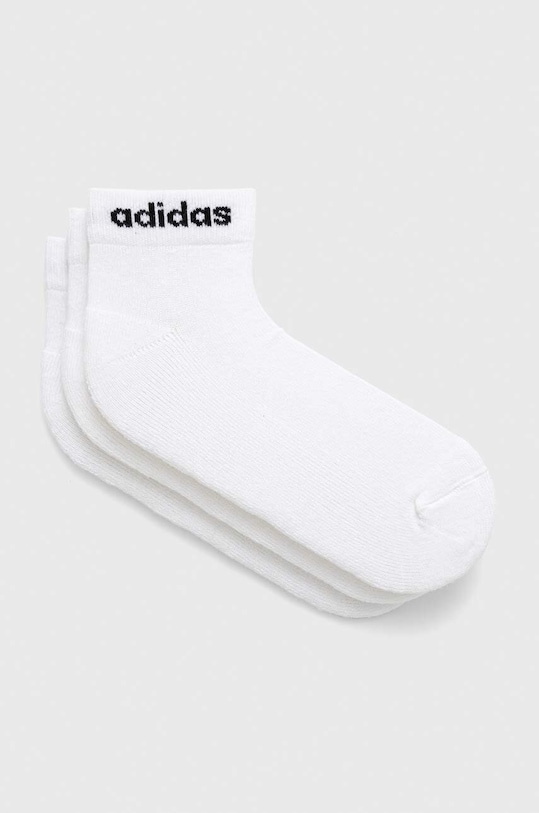 Κάλτσες adidas 3-pack 3-pack ψηλές κάλτσες λευκό HT3457
