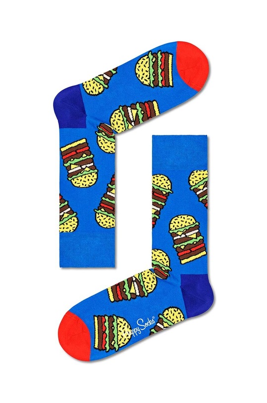 Happy Socks skarpetki Burger skarpetki długie niebieski BUR01.6000