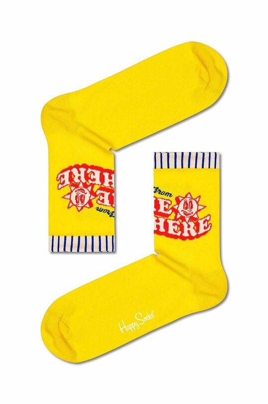 Ponožky Happy Socks Yellow Greetings dlouhé ponožky žlutá GRE13.2200