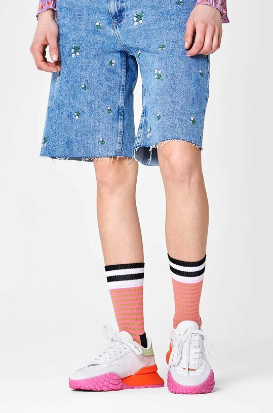 Κάλτσες Happy Socks Dark Pink Neon Stripe ATNST27.3500 ροζ SS23