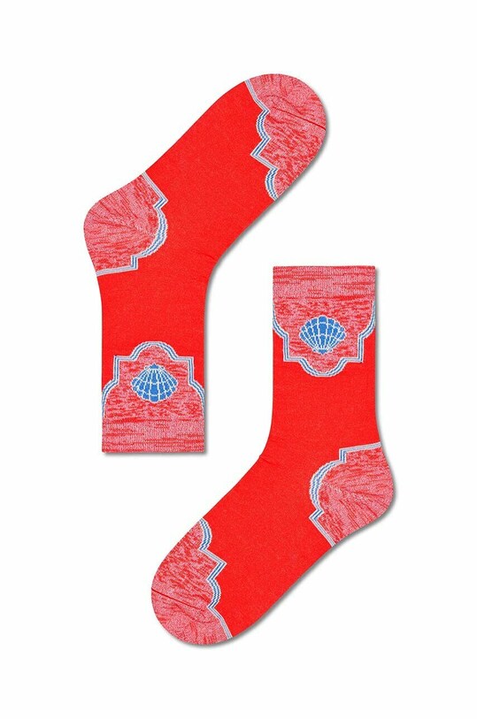 Nogavice Happy Socks Red Viviana Crew Potisk rdeča SISVIV01.4300