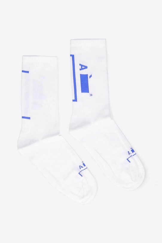 A-COLD-WALL* socks Barcket Sock overprint white ACWMSK027