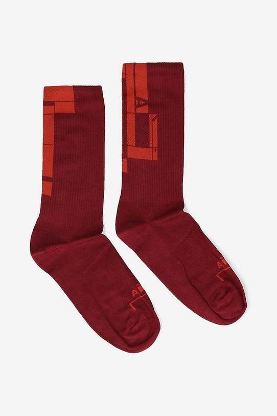 A-COLD-WALL* socks Block Bracket overprint red ACWMSK029