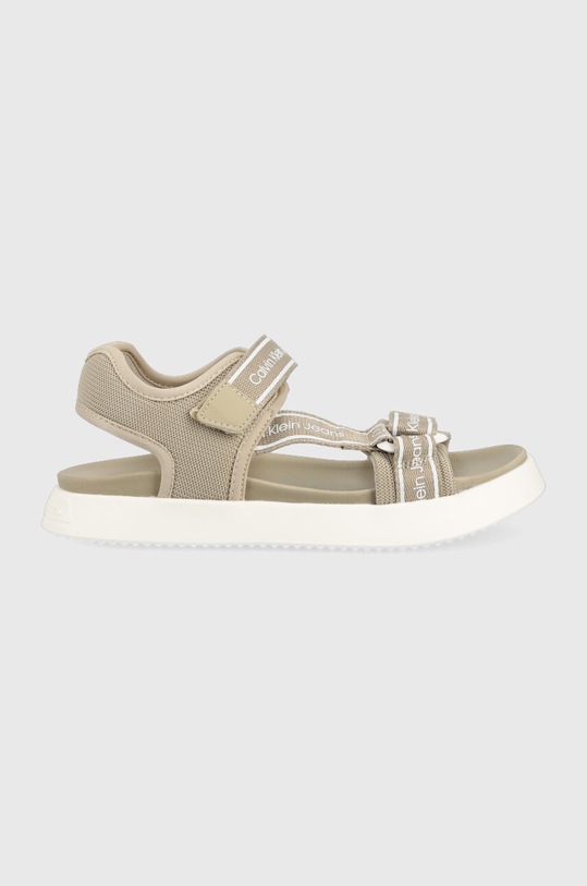 Calvin Klein Jeans sandały dziecięce imitacja skóry licowej beżowy V3B2.80619.35.38