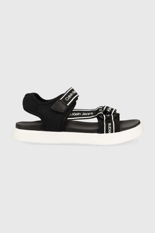 Calvin Klein Jeans sandały dziecięce imitacja skóry licowej czarny V3B2.80619.35.38