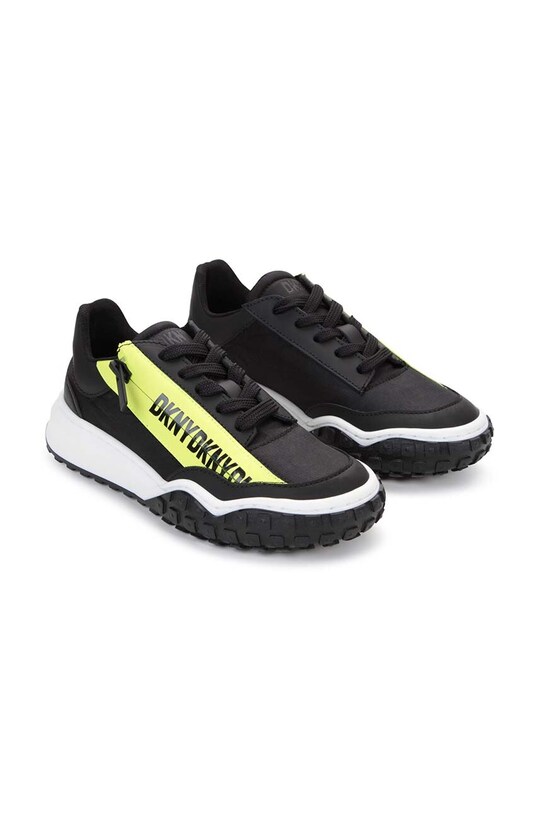 Dkny sneakersy dziecięce imitacja skóry licowej czarny D29047