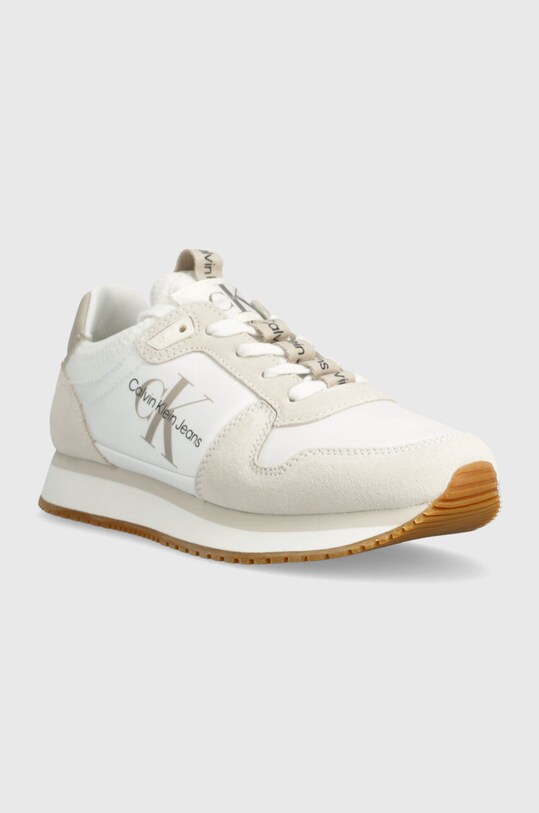 Calvin Klein Jeans sneakersy YW0YW00840 RUNNER SOCK LACEUP NY-LTH W YW0YW00840 biały SS25