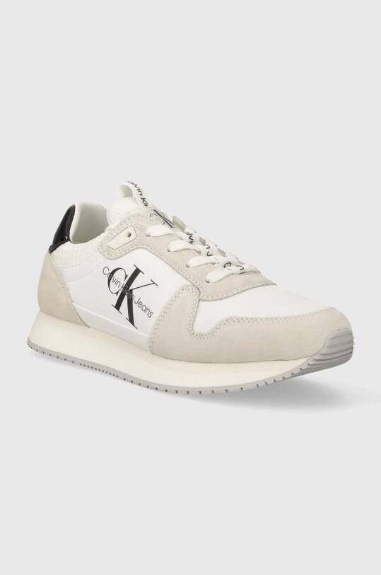 Calvin Klein Jeans sneakers YW0YW00840 RUNNER SOCK LACEUP NY-LTH W YW0YW00840 bianco SS25