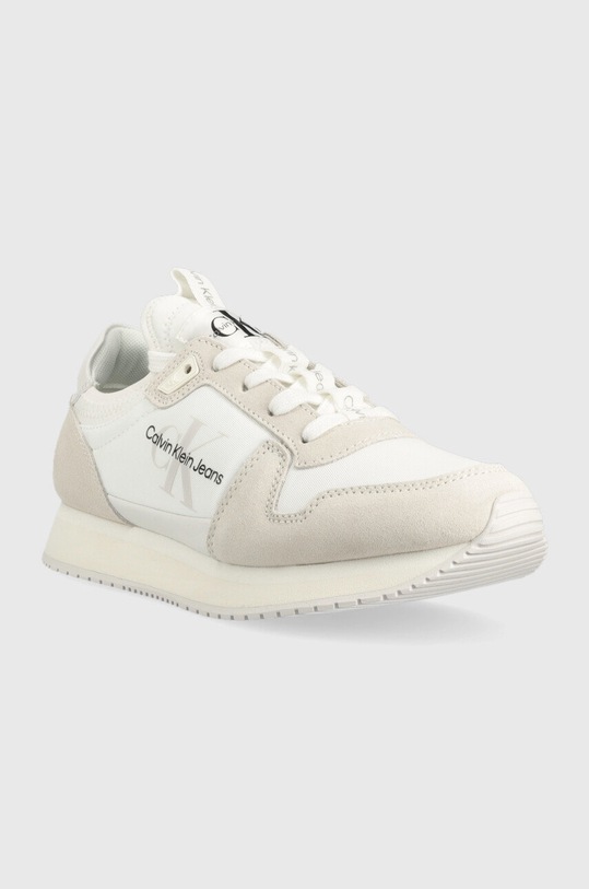 Calvin Klein Jeans sneakersy YW0YW00840 RUNNER SOCK LACEUP NY-LTH W YW0YW00840 biały SS25