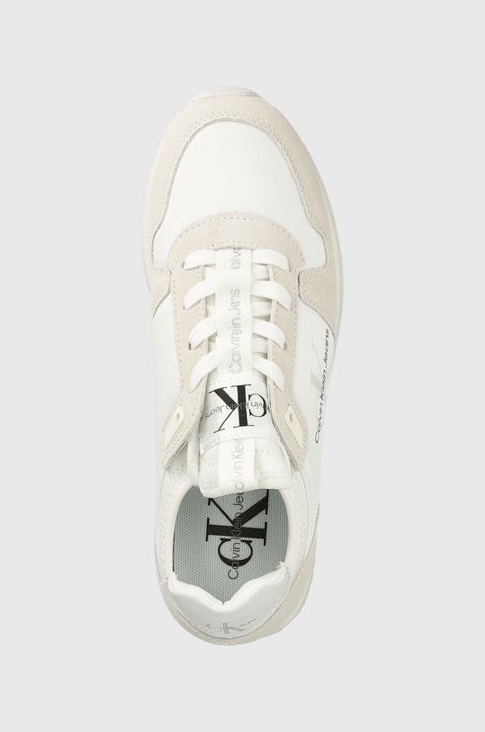 Calvin Klein Jeans sneakersy YW0YW00840 RUNNER SOCK LACEUP NY-LTH W biały YW0YW00840