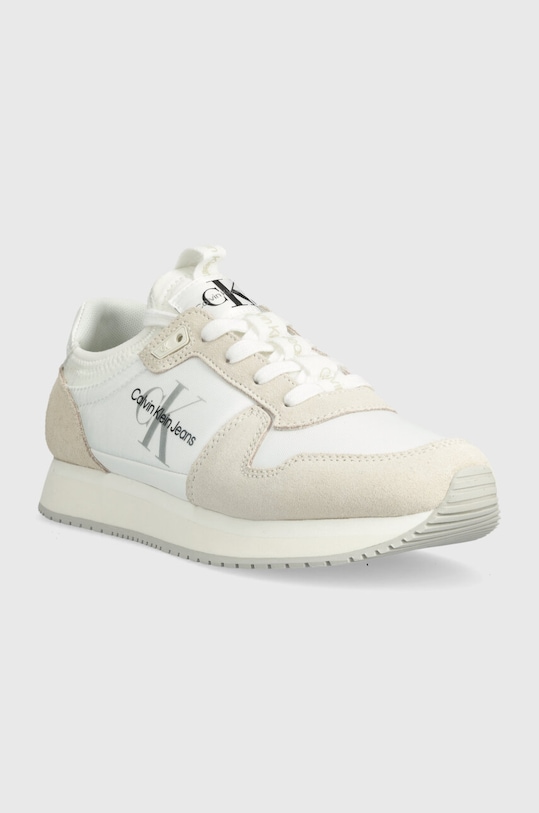 Calvin Klein Jeans sneakers YW0YW00840 RUNNER SOCK LACEUP NY-LTH W YW0YW00840 bej SS25
