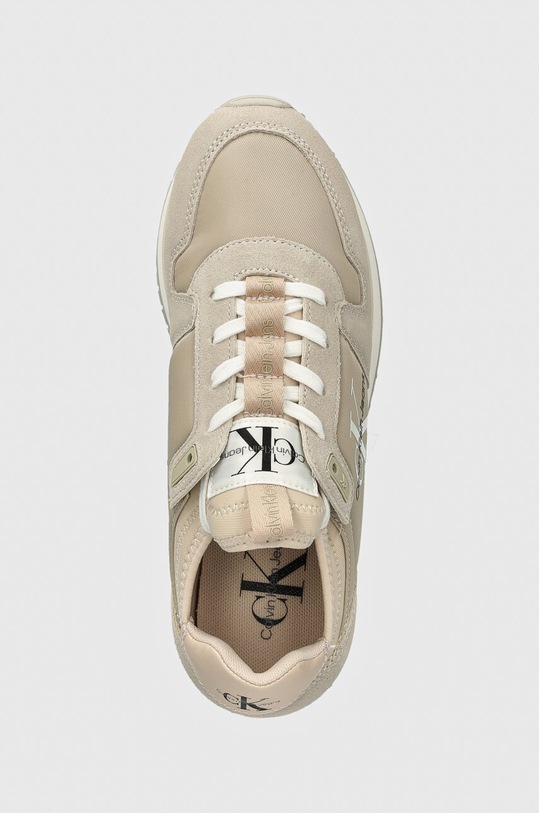 Calvin Klein Jeans sneakersy YW0YW00840 RUNNER SOCK LACEUP NY-LTH W szary YW0YW00840