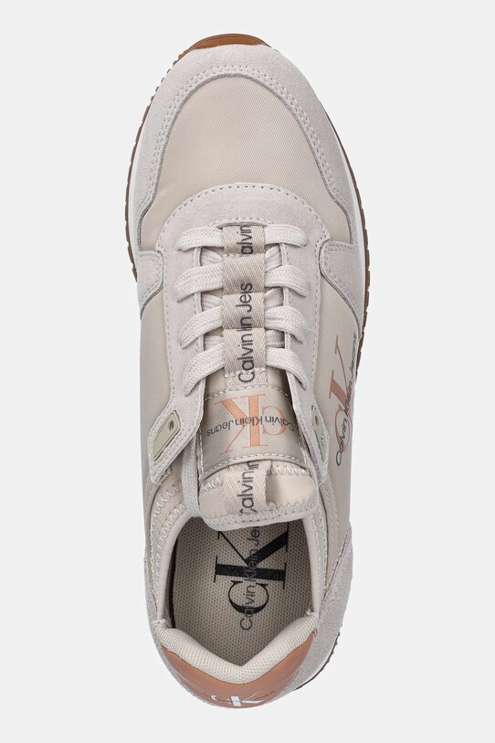 Calvin Klein Jeans sneakers YW0YW00840 RUNNER SOCK LACEUP NY-LTH W bej YW0YW00840