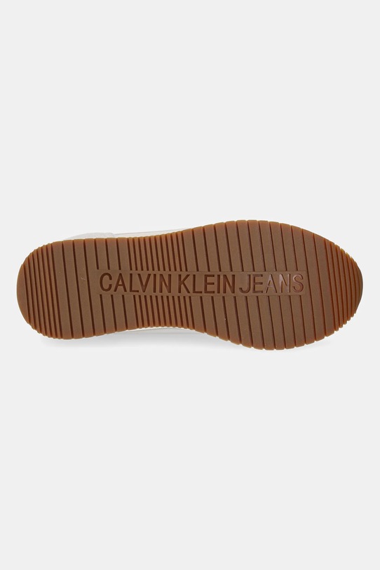 Tenisky Calvin Klein Jeans YW0YW00840 RUNNER SOCK LACEUP NY-LTH W YW0YW00840 béžová