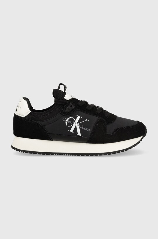 Calvin Klein Jeans sneakers YW0YW00840 RUNNER SOCK LACEUP NY-LTH W textil negru YW0YW00840