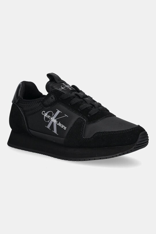 Calvin Klein Jeans sneakersy YW0YW00840 RUNNER SOCK LACEUP NY-LTH W czarny YW0YW00840