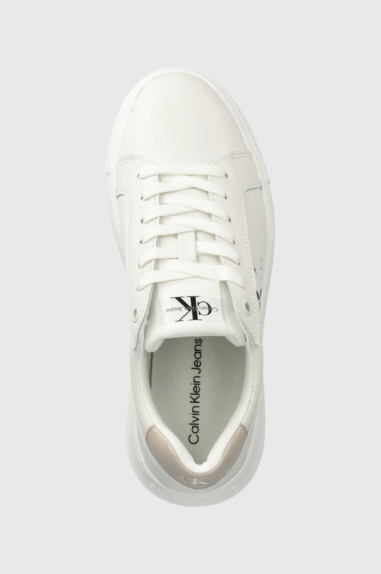 Calvin Klein Jeans sneakers din piele YW0YW00823 CHUNKY CUPSOLE MONOLOGO W alb YW0YW00823