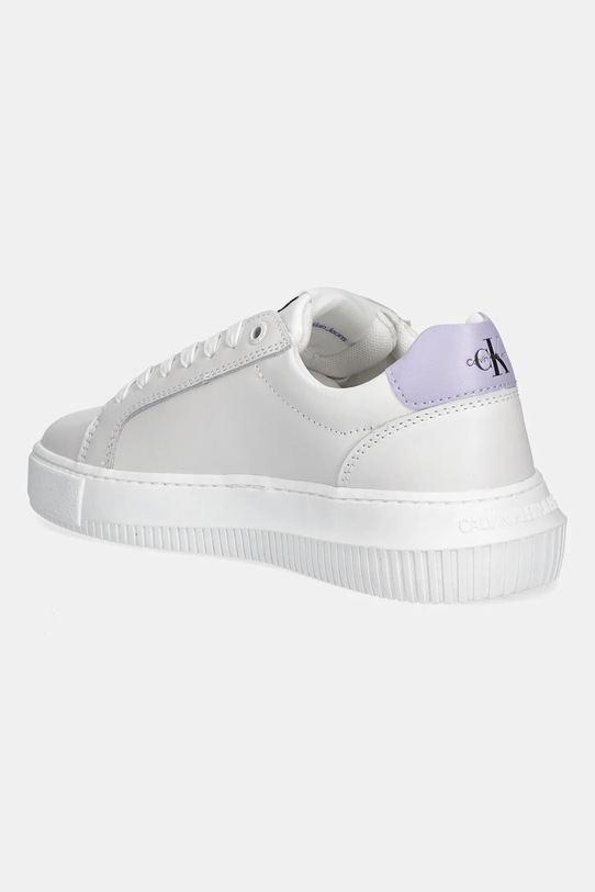 Obuwie Calvin Klein Jeans sneakersy skórzane YW0YW00823 CHUNKY CUPSOLE MONOLOGO W YW0YW00823 biały
