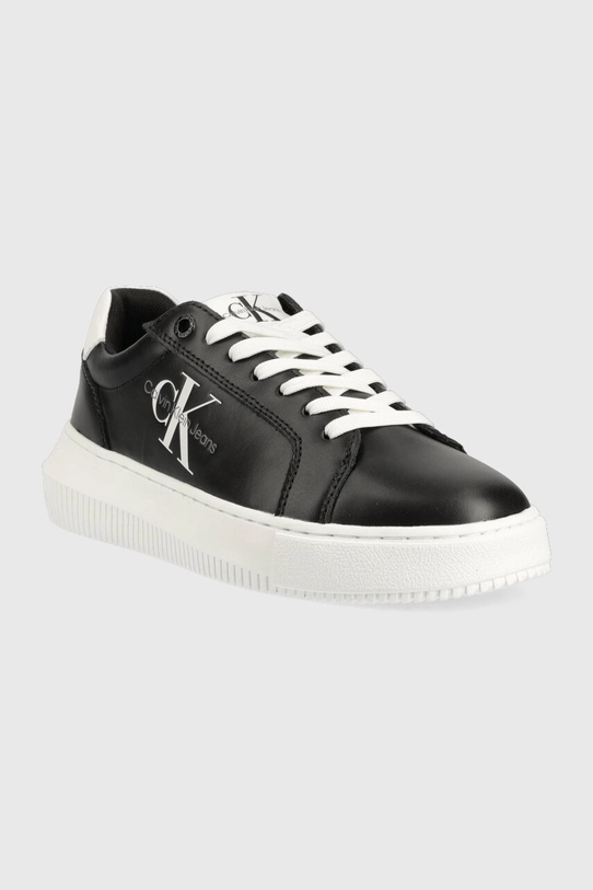 Calvin Klein Jeans sneakers din piele YW0YW00823 CHUNKY CUPSOLE MONOLOGO W YW0YW00823 negru AW24