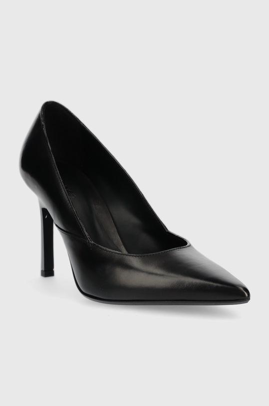 Δερμάτινες γόβες Calvin Klein HW0HW01346 GEO STILETTO PUMP 90 HW0HW01346 μαύρο SS23