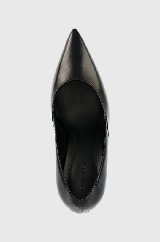 Δερμάτινες γόβες Calvin Klein HW0HW01346 GEO STILETTO PUMP 90 μαύρο HW0HW01346