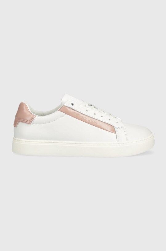 Шкіряні кросівки Calvin Klein HW0HW01353 LOGO CUPSOLE LACE UP лицьова шкіра білий HW0HW01353