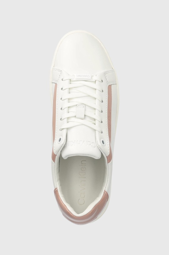 Кожени маратонки Calvin Klein HW0HW01353 LOGO CUPSOLE LACE UP бял HW0HW01353