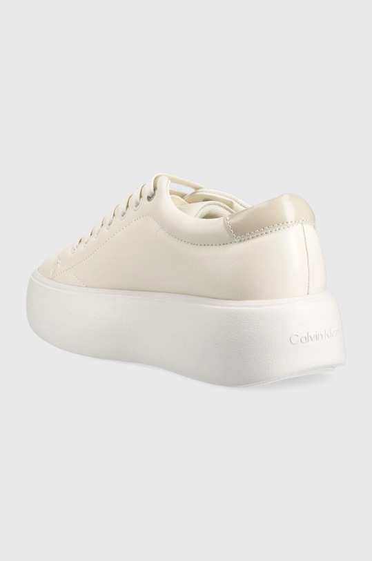 Обувки Кожени маратонки Calvin Klein HW0HW01356 BUBBLE CUPSOLE LACE UP HW0HW01356 бежов