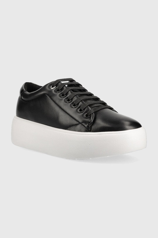 Kožené tenisky Calvin Klein HW0HW01356 BUBBLE CUPSOLE LACE UP HW0HW01356 černá SS23