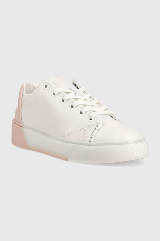Кожени маратонки Calvin Klein HW0HW01378 HEEL COUNTER CUPSOLE LACE UP HW0HW01378 бял SS23