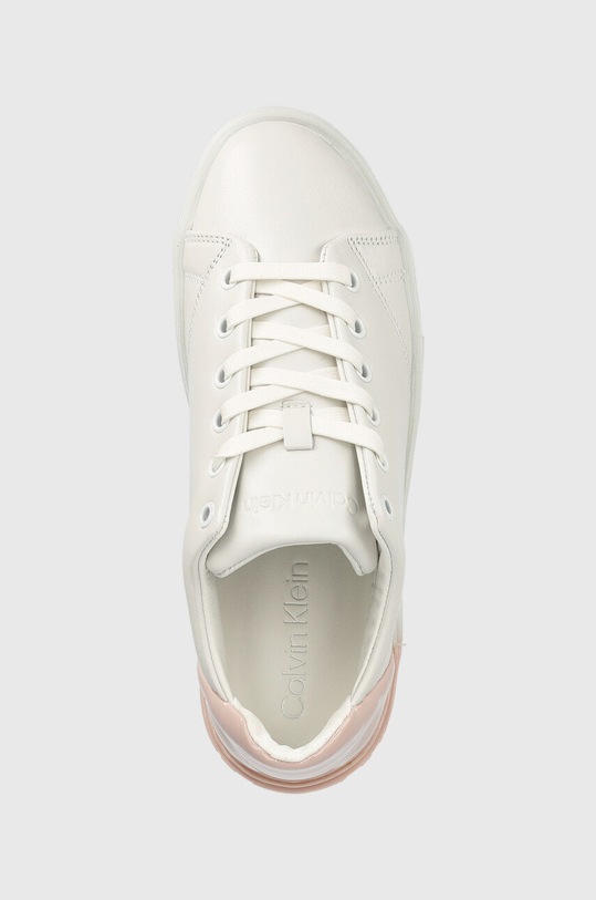 Kožené tenisky Calvin Klein HW0HW01378 HEEL COUNTER CUPSOLE LACE UP bílá HW0HW01378