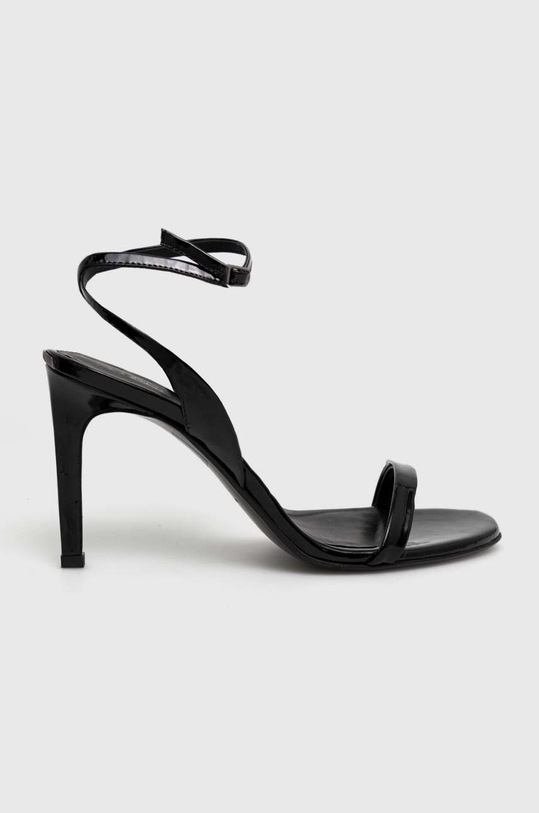 Calvin Klein sandale de piele subțire negru HW0HW01632