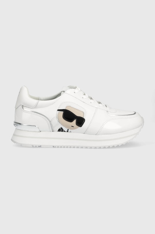Karl Lagerfeld sneakersy skórzane VELOCITA II platforma biały KL61930N.311