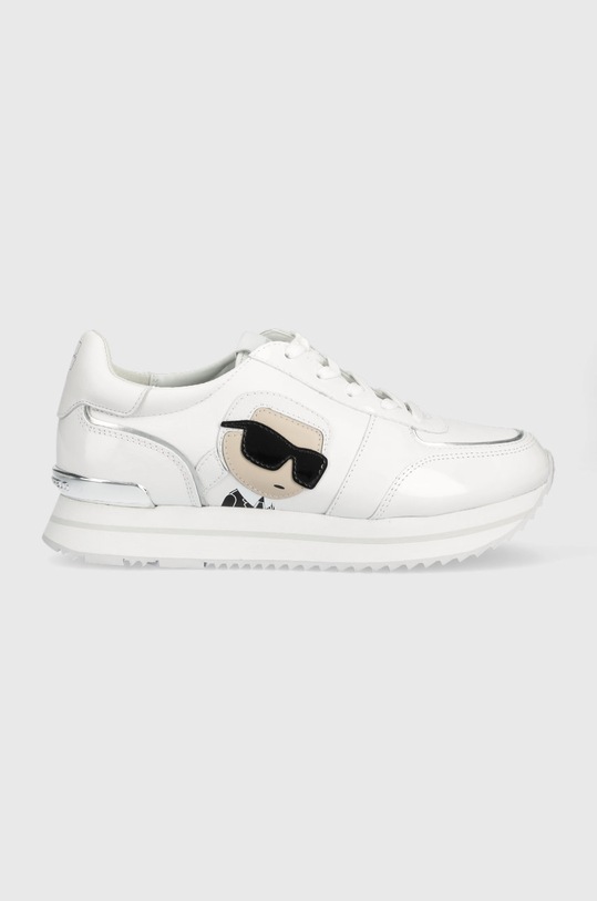 Karl Lagerfeld sneakersy skórzane VELOCITA II platforma biały KL61930N.311