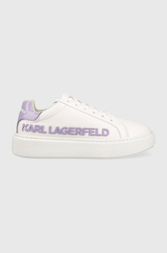 Δερμάτινα αθλητικά παπούτσια Karl Lagerfeld KL62210 MAXI KUP απομίμηση λείου δέρματος λευκό KL62210.01V