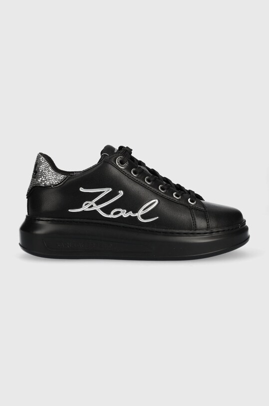 Кожаные кроссовки Karl Lagerfeld KL62510A KAPRI платформа чёрный KL62510A.00S