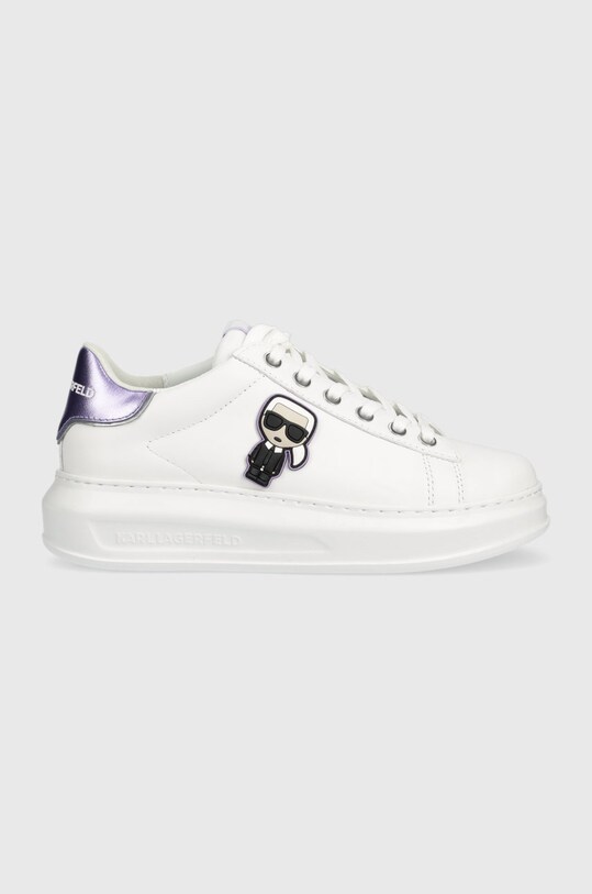 Karl Lagerfeld sneakersy skórzane KL62530 KAPRI platforma biały KL62530.01V