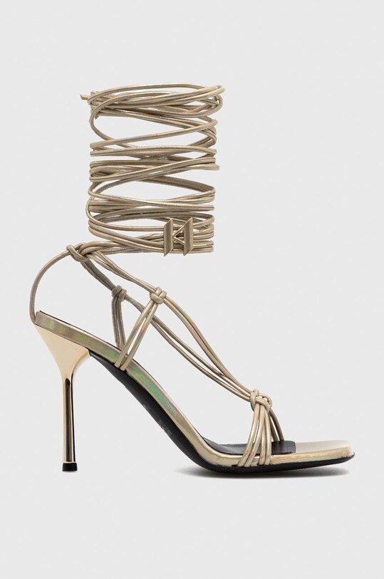 Kožené sandály Karl Lagerfeld GALA více než 8 cm zlatá KL30904.1GD