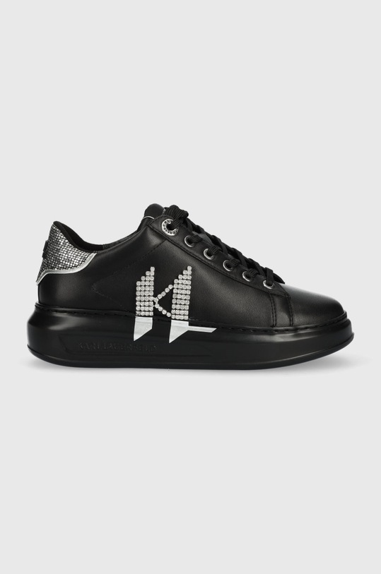 Karl Lagerfeld sneakersy skórzane KL62516D KAPRI płaska czarny KL62516D.00S