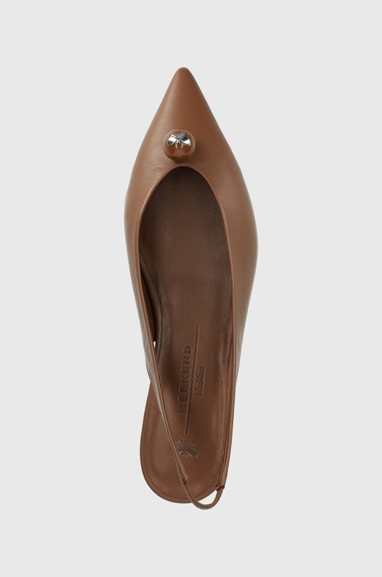 Weekend Max Mara baleriny skórzane Ecuador 2355210134600 brązowy 2355210134600.009