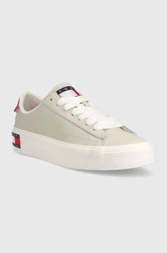 Tommy Jeans sneakersy skórzane NOLA PLATFORM EN0EN02030 beżowy SS23