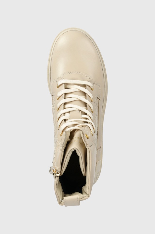 Tommy Hilfiger botki skórzane FW0FW06849 LACE UP ZIP BOOT MONOGRAM beżowy FW0FW06849