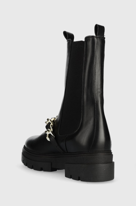 Cipők Tommy Hilfiger bőr bokacsizma FW0FW07046 MONOCHROMATIC CHELSEA BOOT CHAIN FW0FW07046 fekete