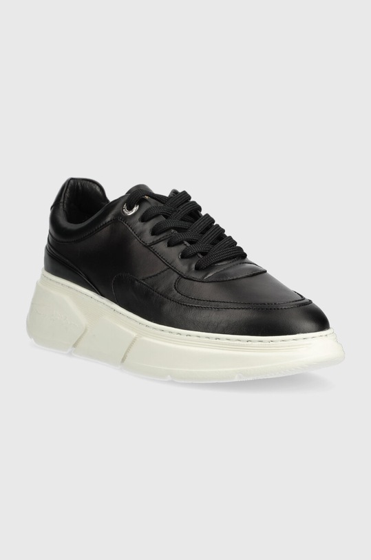 Кожени маратонки Tommy Hilfiger FW0FW06855 CHUNKY LEATHER SNEAKER FW0FW06855 черен SS23
