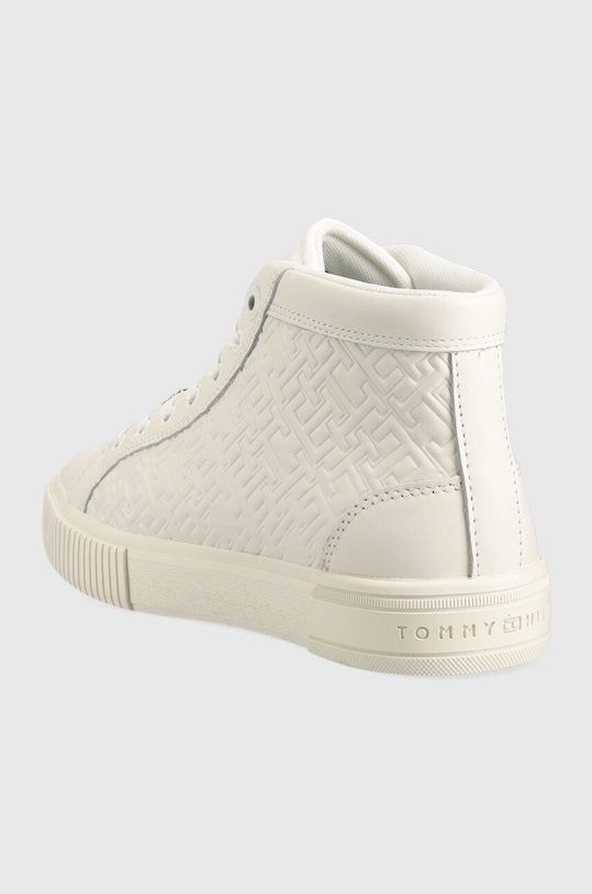 Obuwie Tommy Hilfiger sneakersy skórzane TH MONOGRAM LEATHER SNEAKER HIGH FW0FW06856 beżowy
