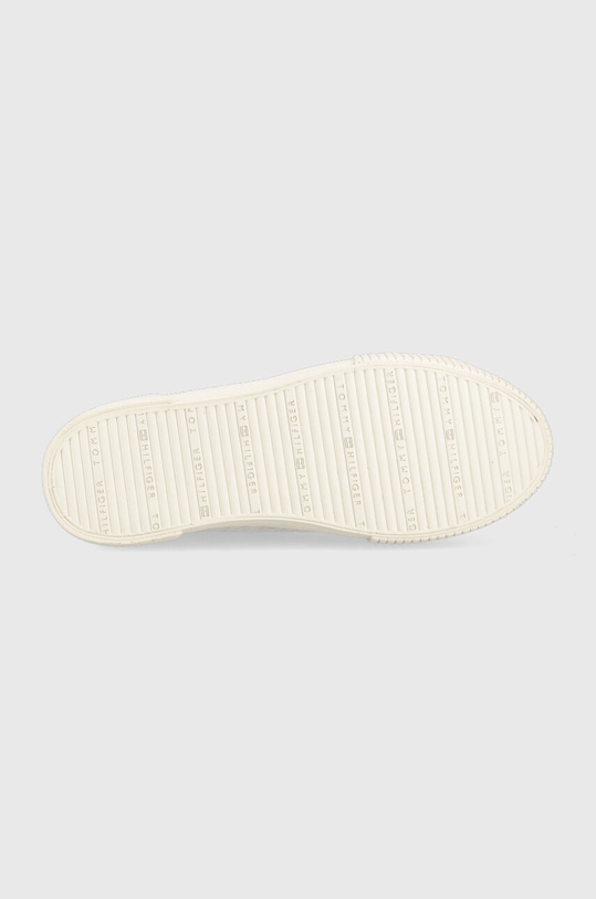 Tommy Hilfiger sneakersy skórzane TH MONOGRAM LEATHER SNEAKER HIGH FW0FW06856 beżowy