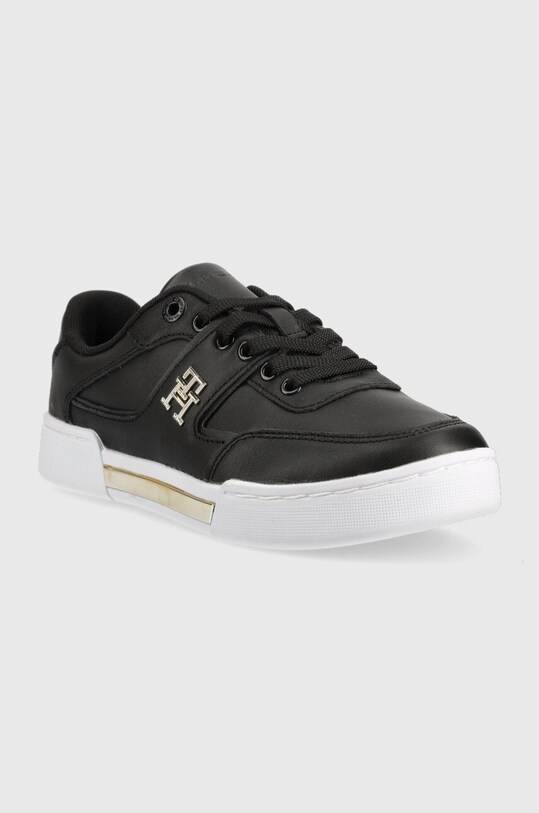 Kožené tenisky Tommy Hilfiger Th Prep Court Sneaker FW0FW06859 černá SS23