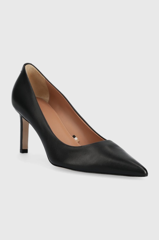 BOSS szpilki skórzane Janet 50488232.001 czarny SS23