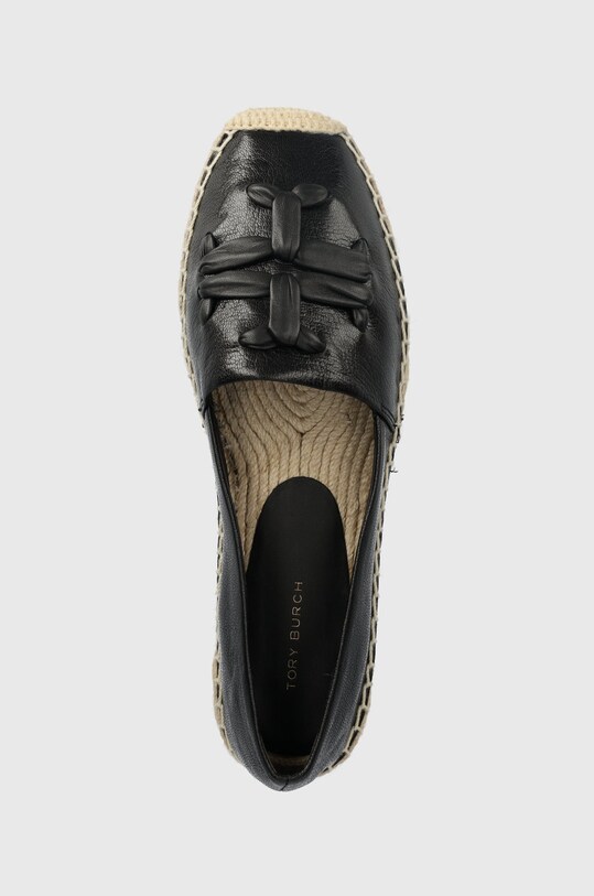 Usnjene espadrile Tory Burch Woven črna 144042.004