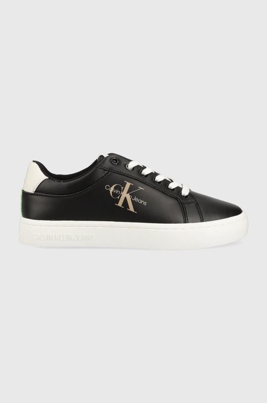 Calvin Klein Jeans sneakersy skórzane CLASSIC CUPSOLE FLUO CONTRAST WN Planet friendly czarny YW0YW00912